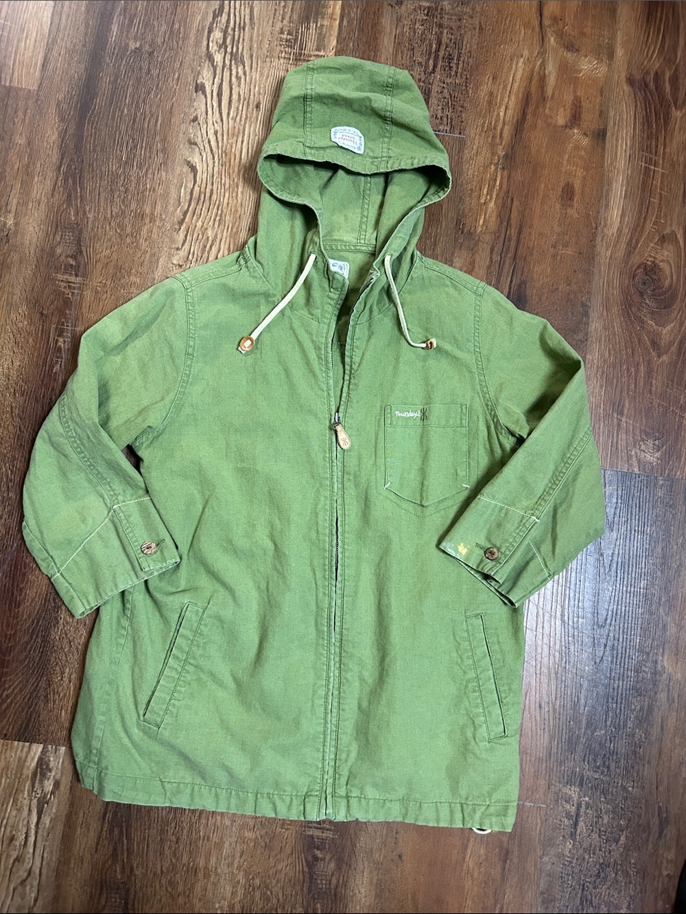 Lightweight Hooded Shirt Jacket in Olive Green